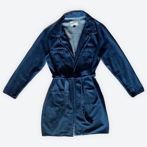 NWOT Universal Thread Long Denim Belted Jacket M